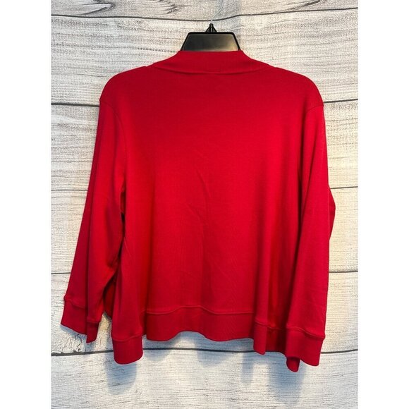Rafaella Petite Red Open-Front Cardigan Sweater Size MP - Picture 3 of 3
